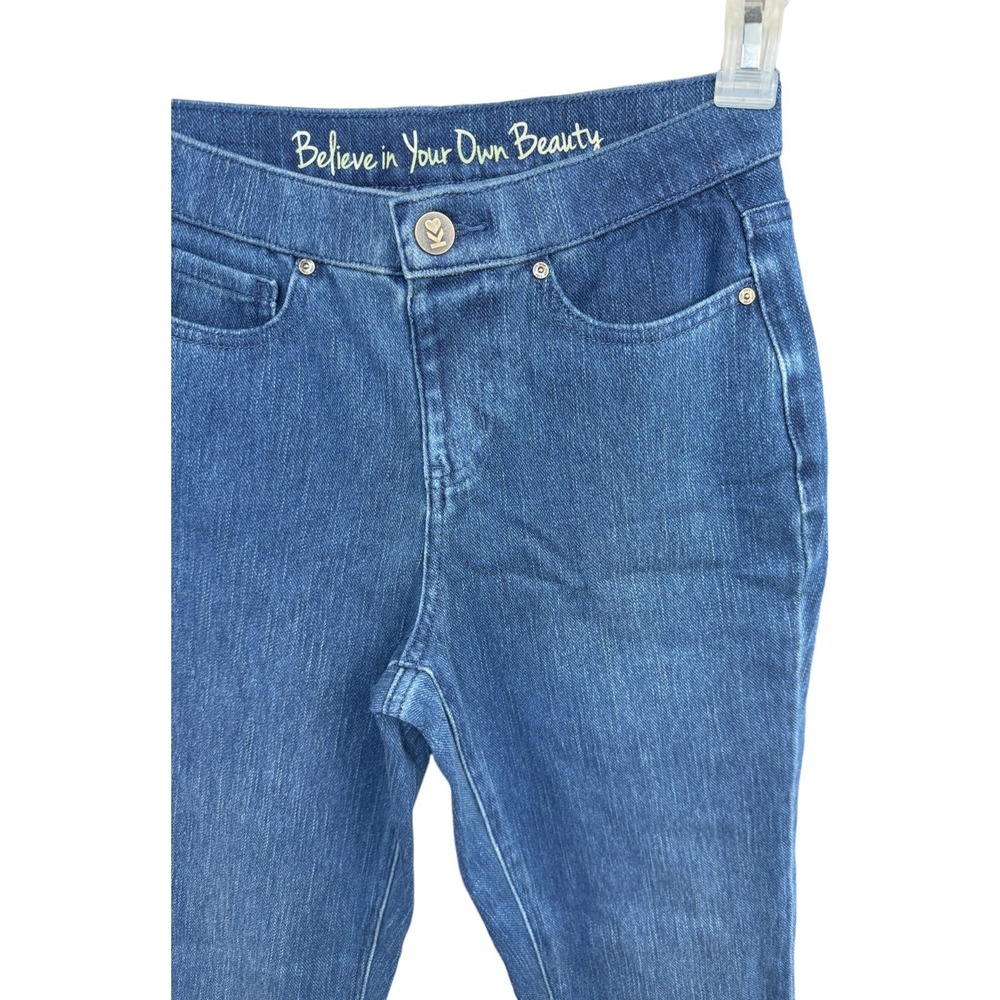 Belle by Kim Gravel‎ Flexibelle Rollabelle Jean Washed Indigo Petite 0 NWOT - Picture 3 of 9